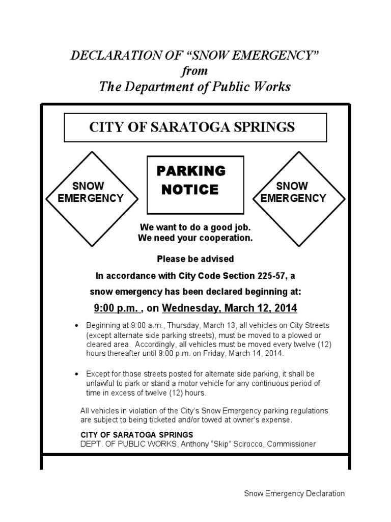 Snow Emergency Declaration1 PDF