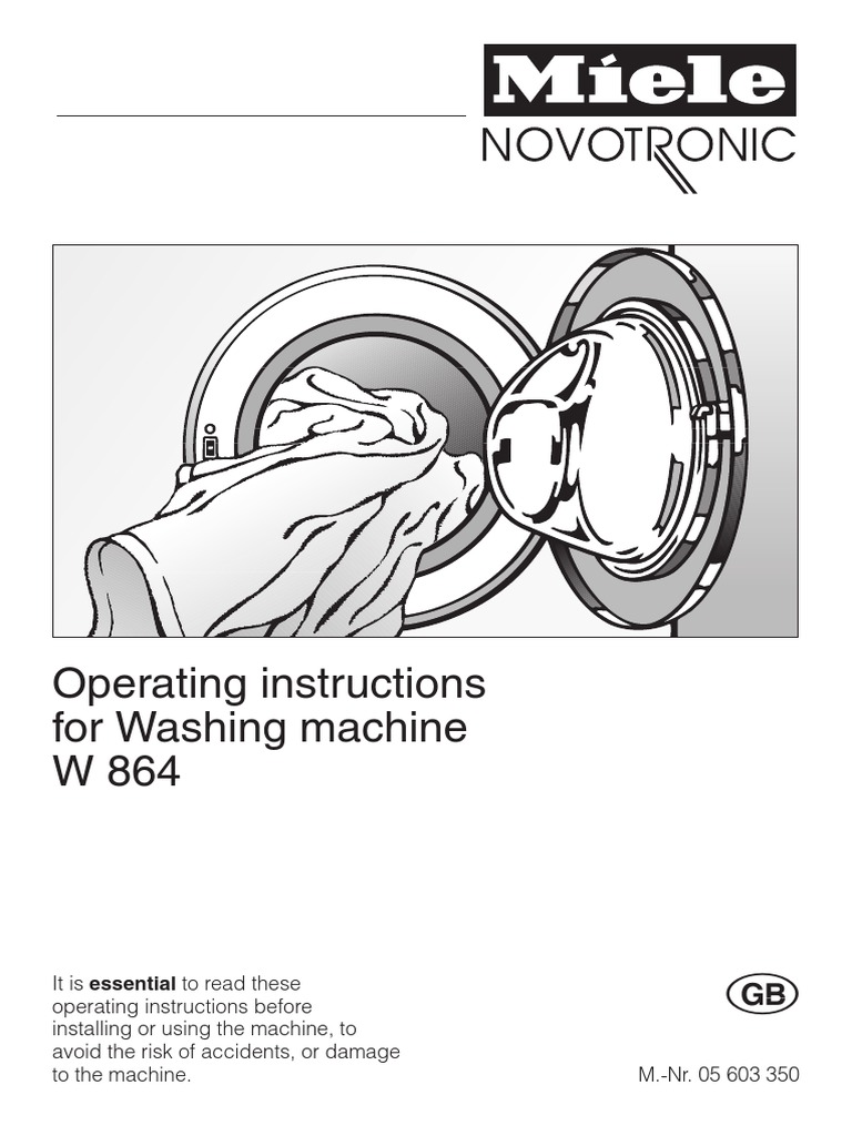 Miele W864 Manual PDF Washing Machine Textiles