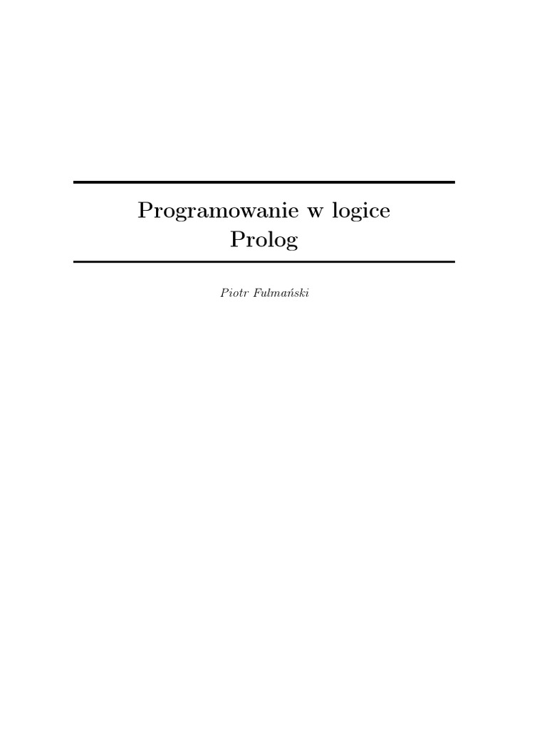 Prolog - Programowanie W Logice | PDF