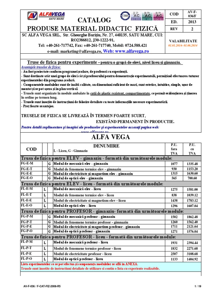 Oferta Av Disciplina Fizica 2014 Pdf