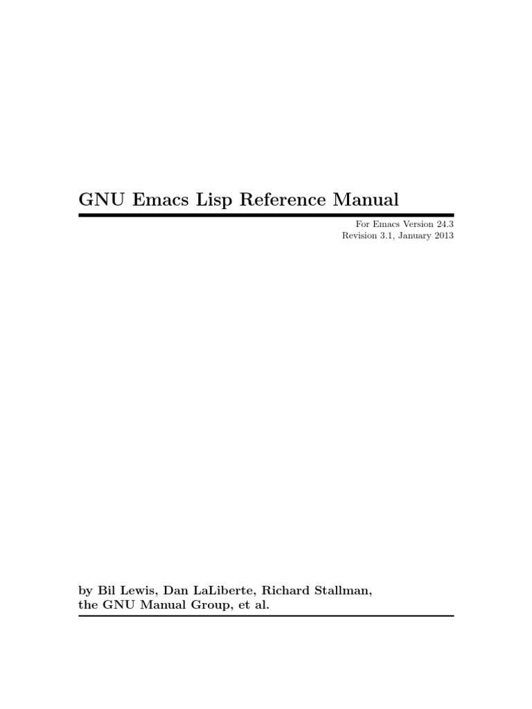 Elisp Users Manual | PDF