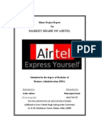Project Report On Market Share of Airtel