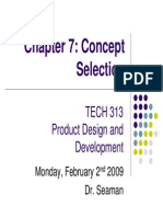 Concept Selection Methods