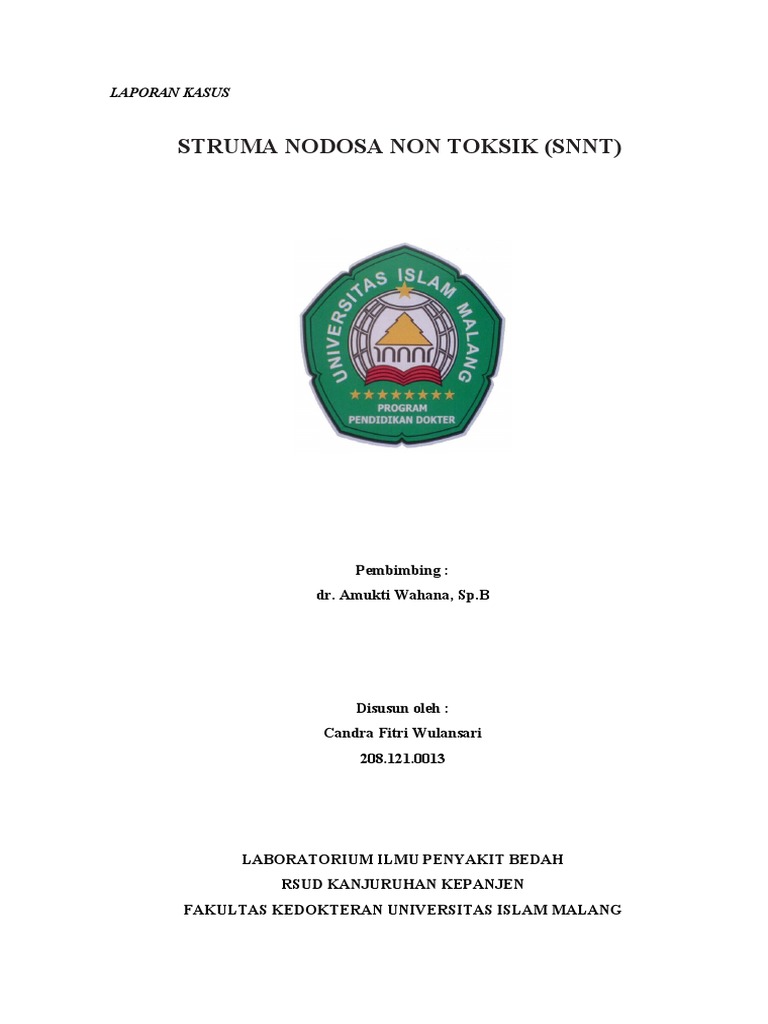 Struma Nodosa Non Toksik (SNNT) : Laporan Kasus | PDF