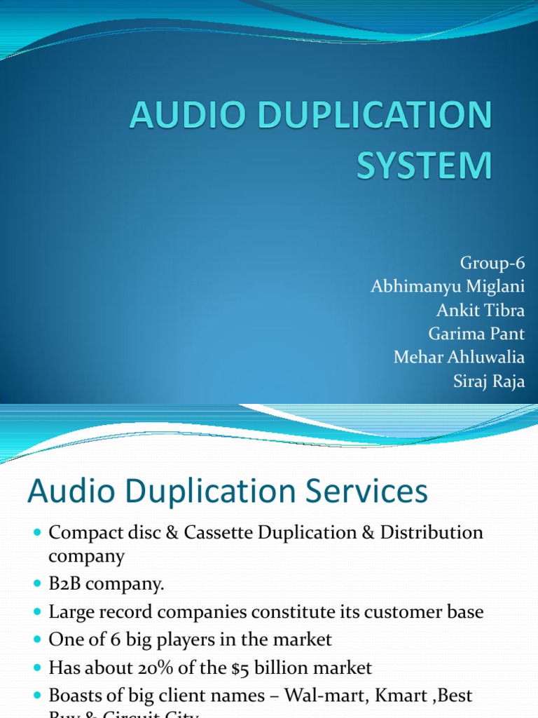 Audio Duplication System PDF Record Label Inventory