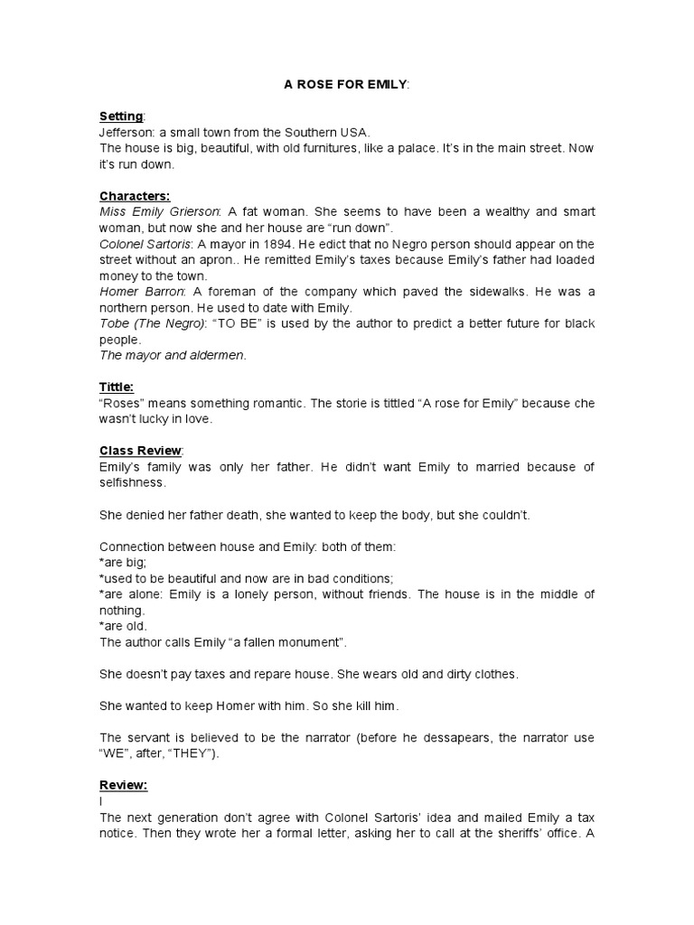 A Rose For Emily PDF