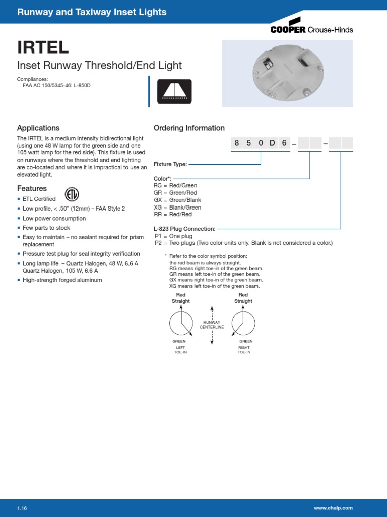 Irtel: Inset Runway Threshold/End Light | PDF | Equipment ...