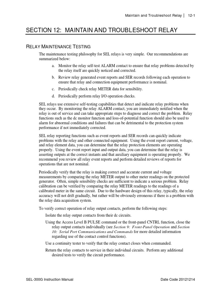 300G Im 20121214 PDF Relay Troubleshooting