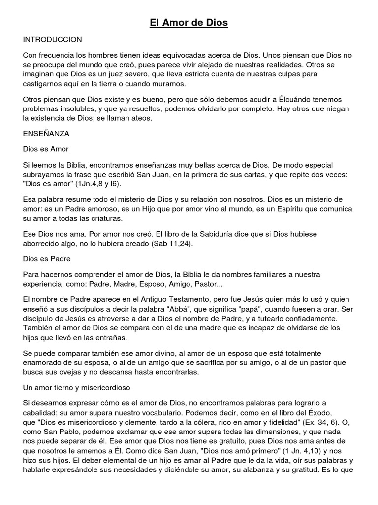 El Amor de Dios | PDF | Amor | Dios