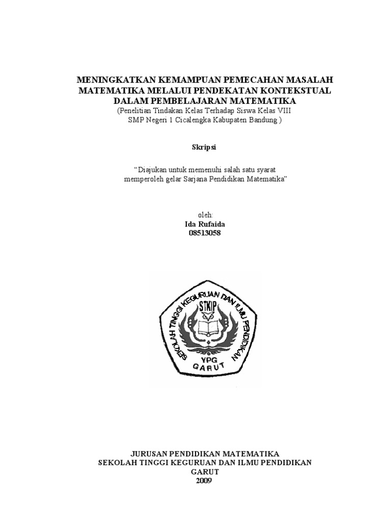 Ida Rufaida PTK Matematika Kontekstual Ida Rufaida PTK Matematika Kontekstual
