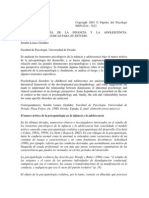 La Psicopatologia de La Infancia y La Adolescencia Consideraciones Basicas para Su Estudio