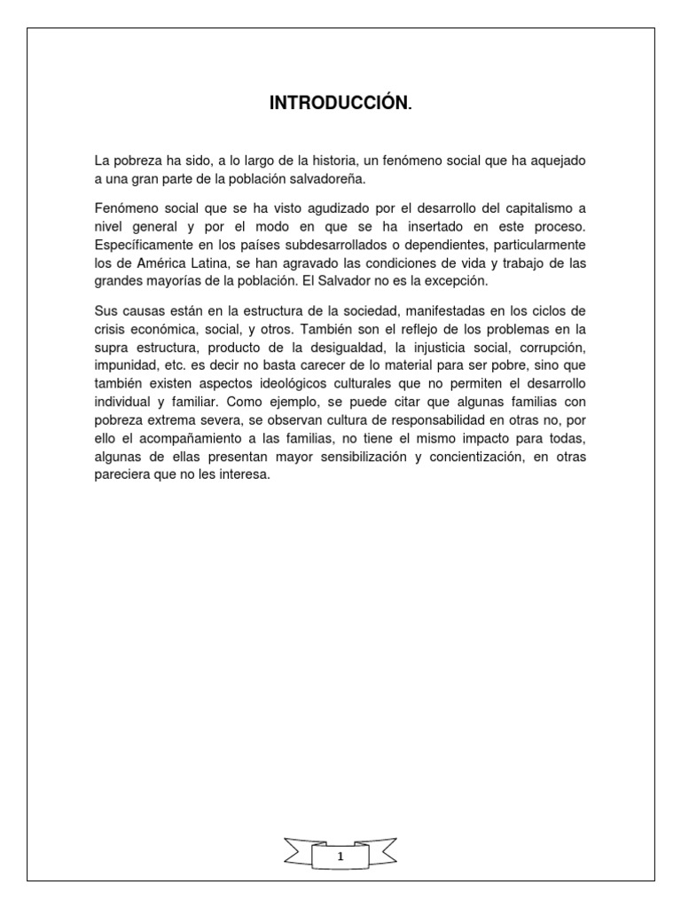 Pobreza en El Salvador: Causas y Consecuencias | PDF | El Salvador ...