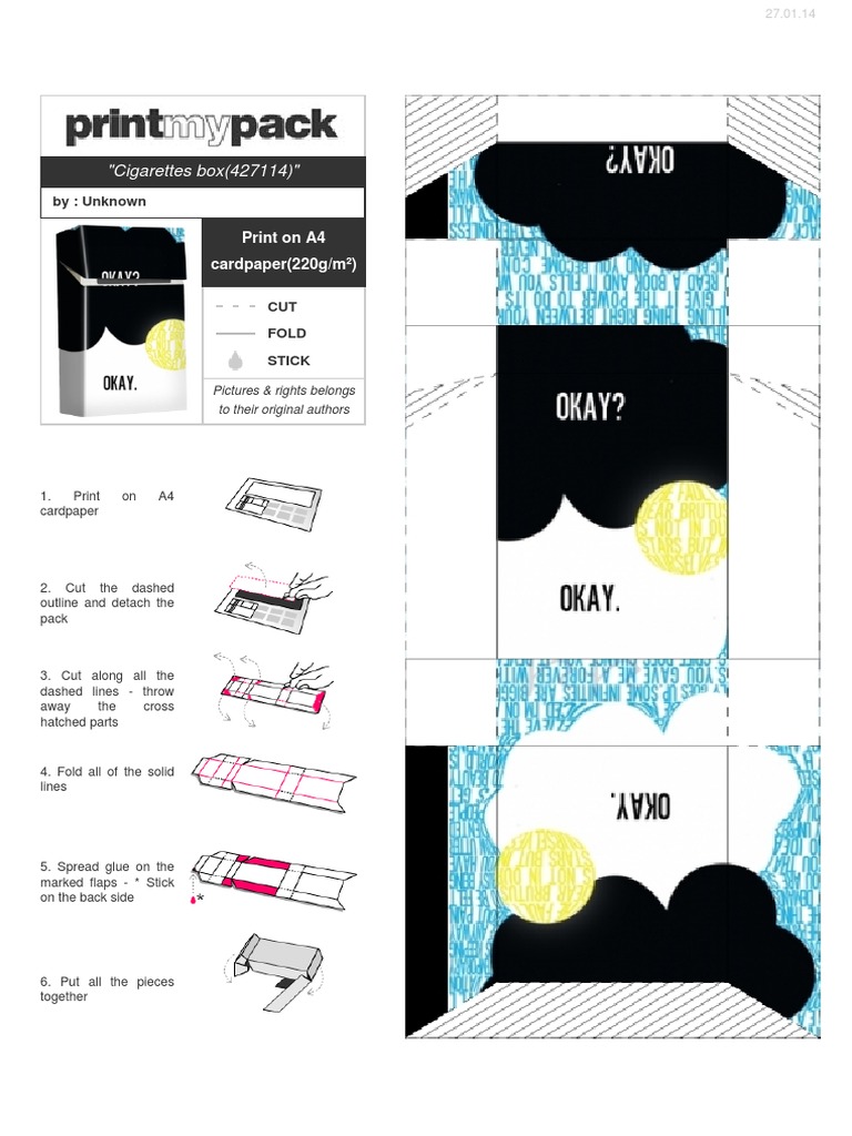cigarette box folding template Georgia DigitalCigarette template, pack, cigarette packet, cigarette holder, PDF JustGreatPrintables Smokin Hot Cigarette Box Design