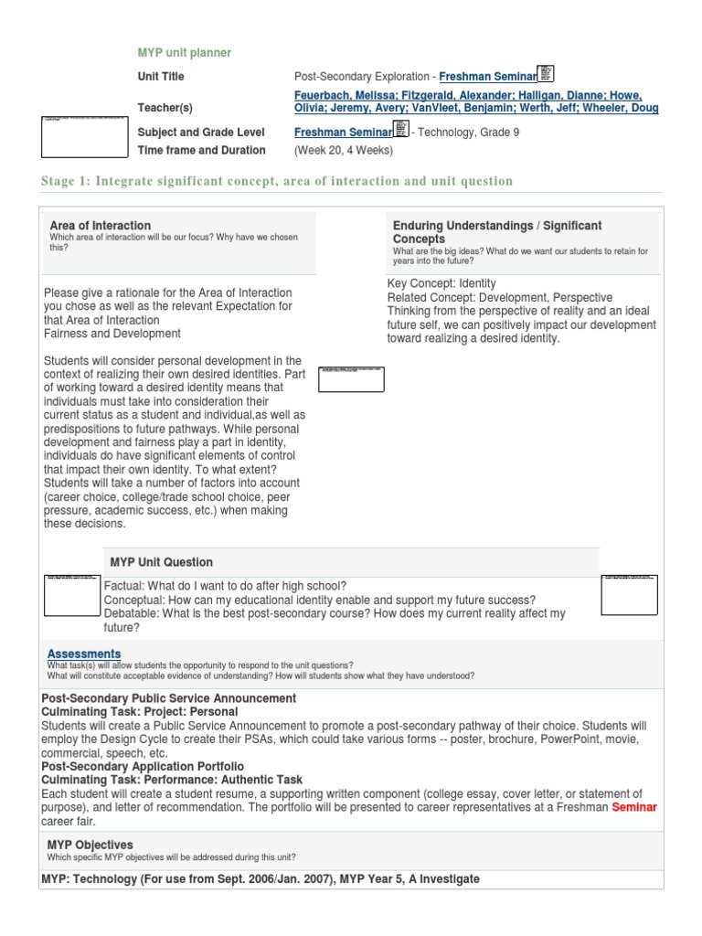 Ib Hoover Post Secondary Exploration | PDF | Identity (Social Science ...