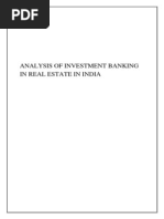 Analysis of Investment Banking in Real Estate in India