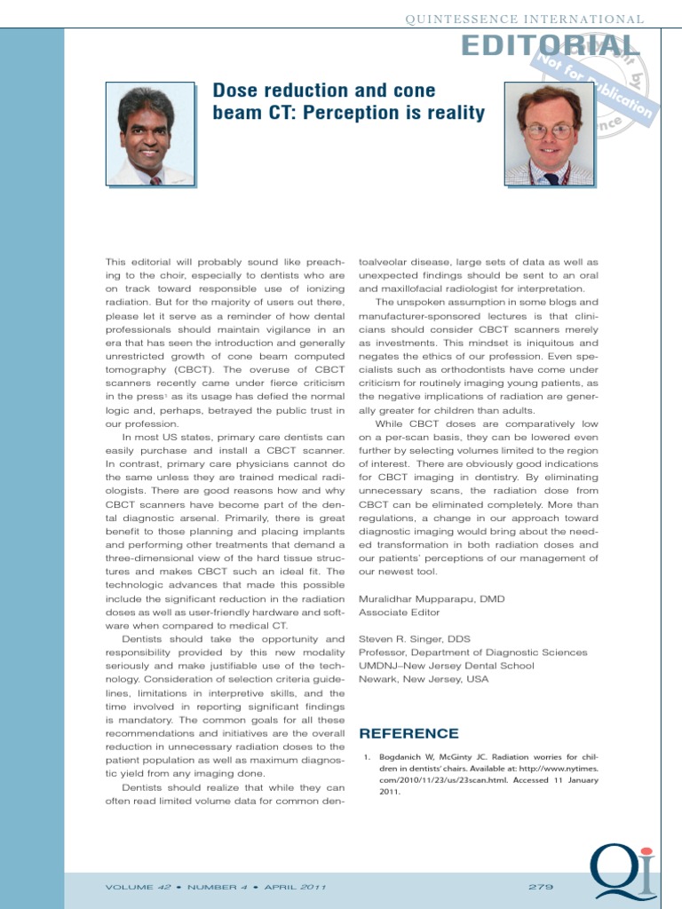 Cone Beam CT: Responsible Use in Dentistry | PDF | Dental Degree ...