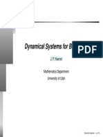 Dynamical Systems For Biology - I: J. P. Keener Mathematics Department University of Utah