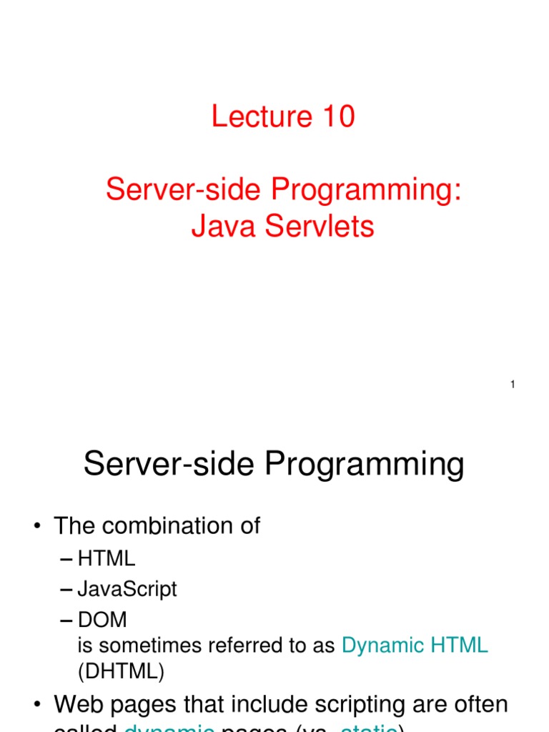 Server-Side Programming: Java Servlets | PDF | Java Servlet | Http Cookie