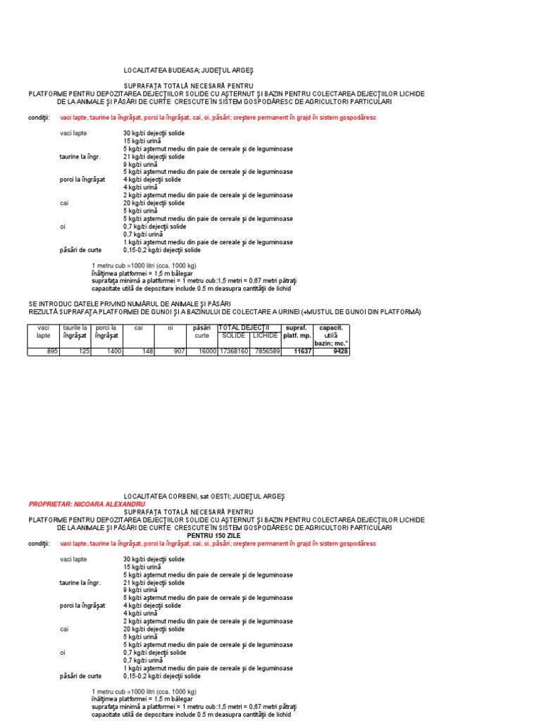 Calcul Platforma Balegar | PDF