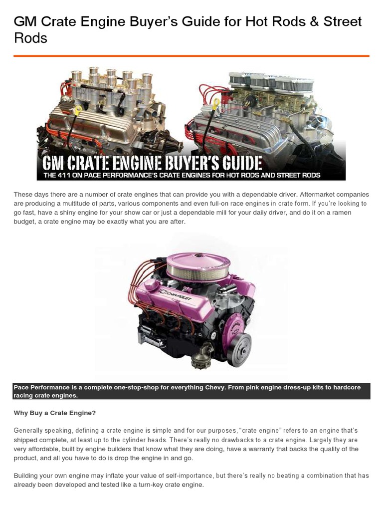 GM Crate Engine Buyer | PDF