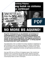 Sigaw NG Migranteng Pilipino: Tama Na Ang Bulok Na Sistema at Bulok Na Serbisyo! No More BS!