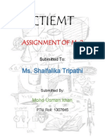 Assignment of M-2 Submitted to Ms. Shaifalika Tripathi