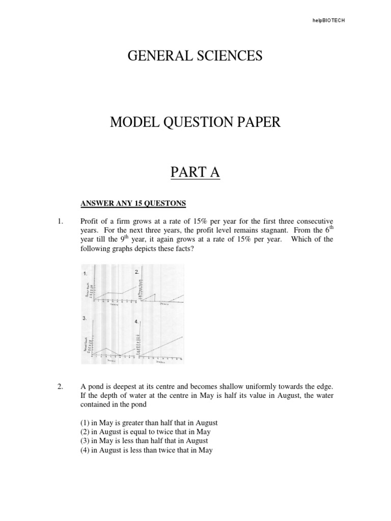 General Sciences Model Question Paper | PDF | Foreign Language Studies ...
