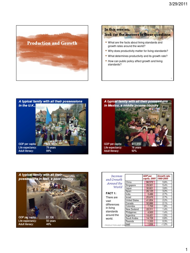 Global Living Standards and Growth Rates | PDF | Production Function ...
