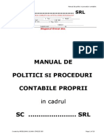 Manual de Politici Proceduri Contabile Proprii: in Cadrul