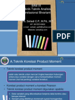 Bab Ix Teknik Analisis Korelasional Bivariat