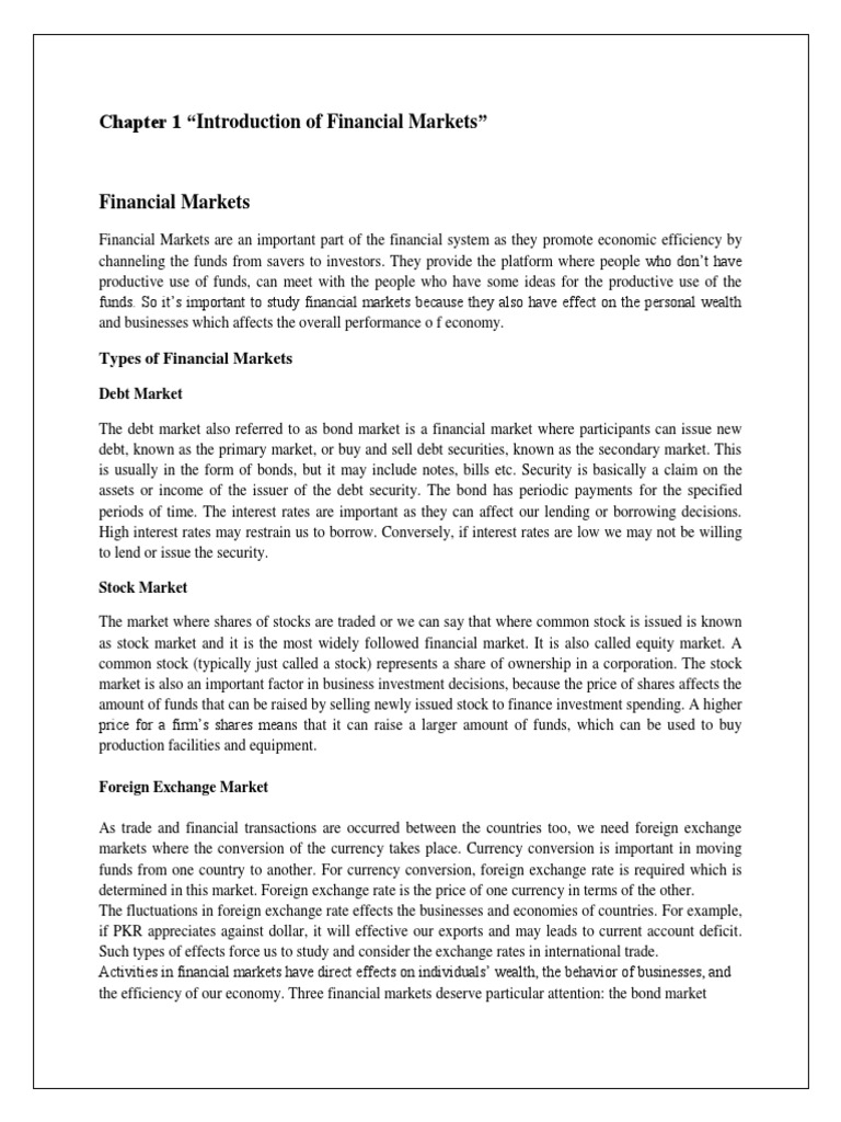 Overview of Financial Institutions | PDF | Financial Markets ...