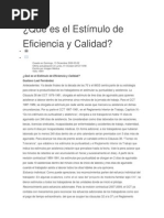 Qué es el Estímulo de Eficiencia y Calidad