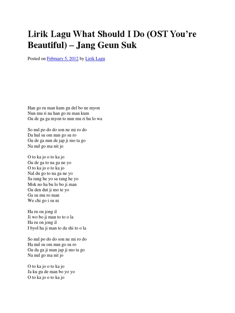 Lirik Lagu What Should I Do