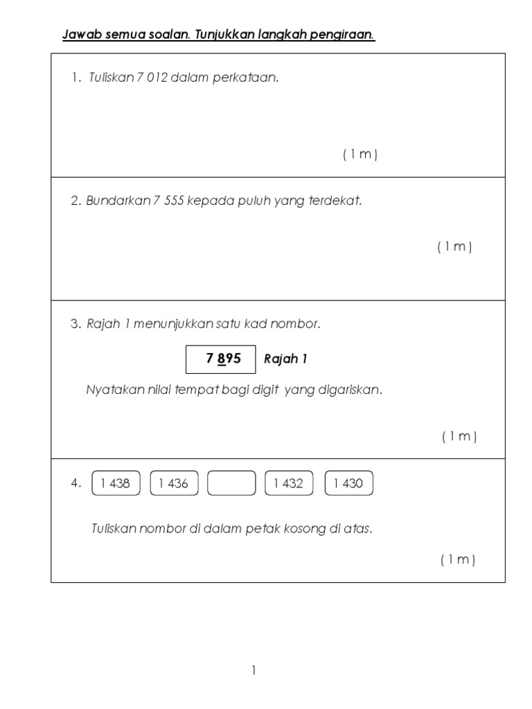 Soalan Math t3 | PDF