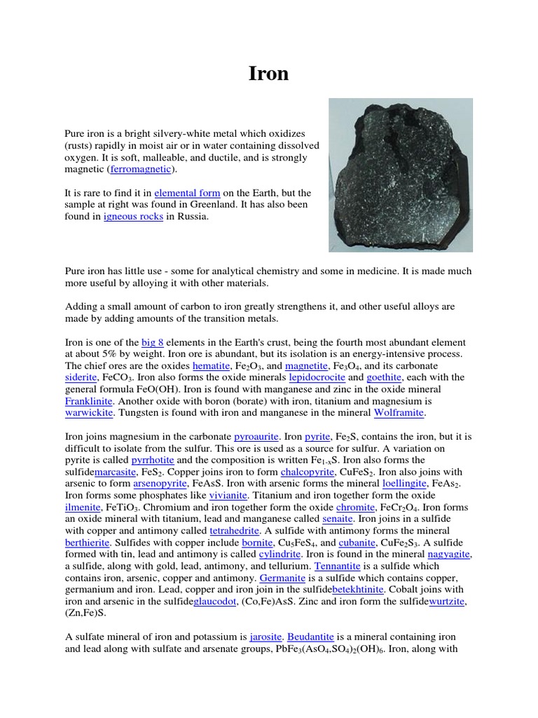 Properties and Uses of Iron and Steel | PDF