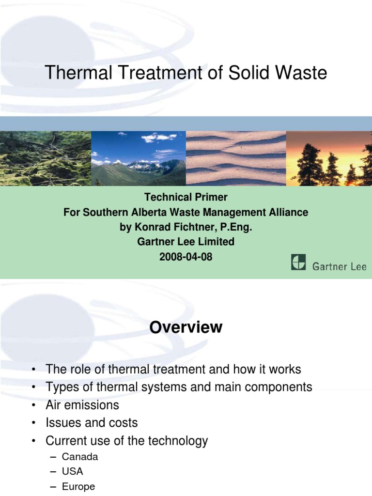 thermal treatment of solid waste Waste Management Gasification