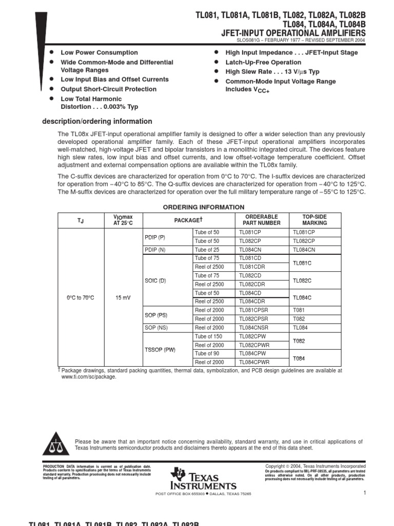 10PCS TL064CN Amplificatori Operativi JFET - Bassa Potenza, DIP-14, Per Circuiti Elettronici