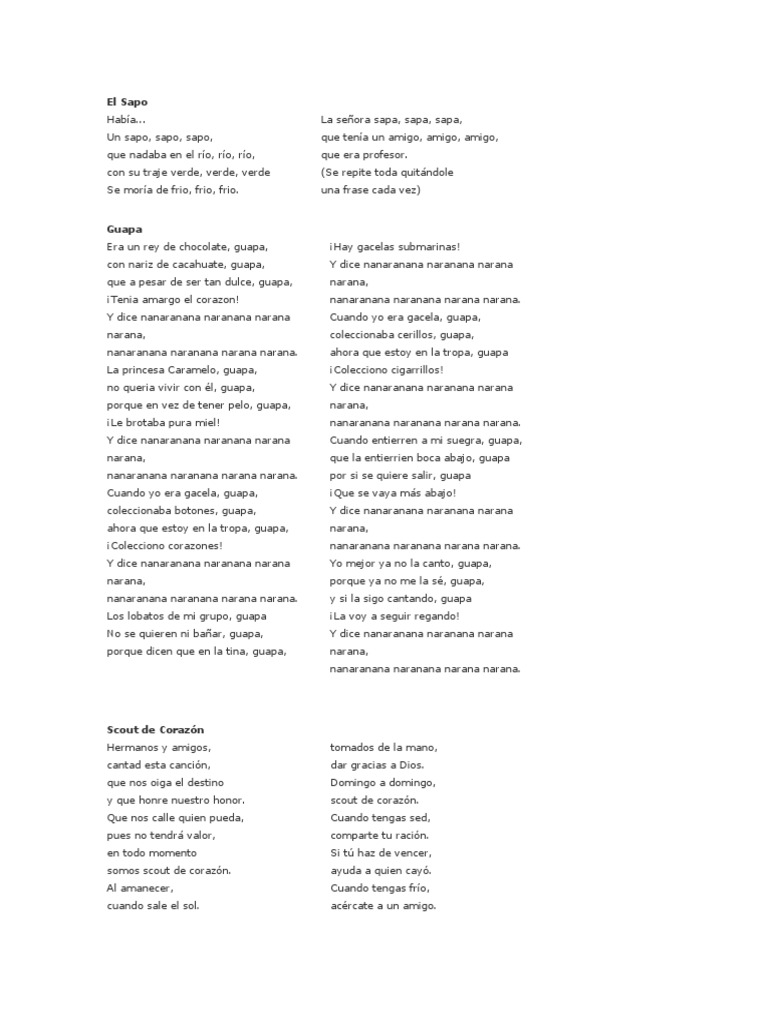 Canciones Scout Docx Exploracion Amor canciones scout docx exploracion amor