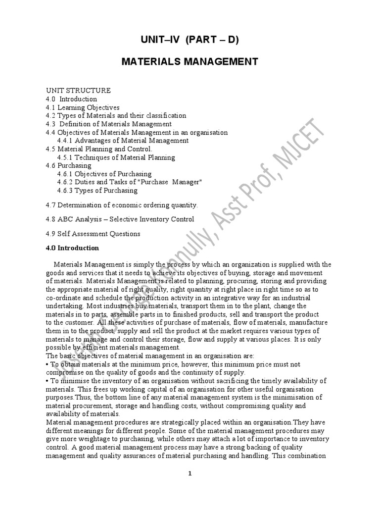 Materials Management PDF Inventory Distribution (Business)