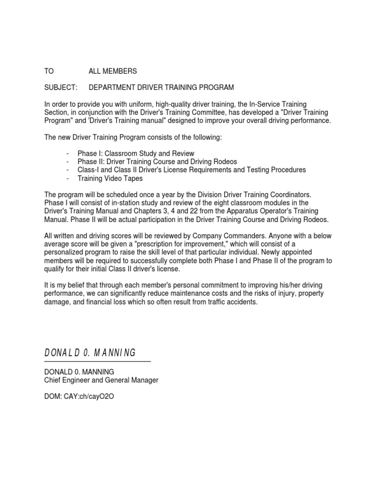 Driver Training Program Overview | PDF | Internal Combustion Engine ...