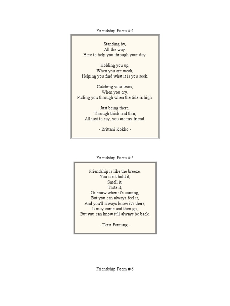 Friendship Poems | PDF | Language Arts & Discipline | Poetry