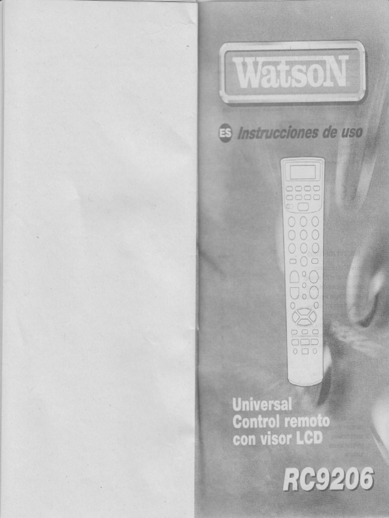Instrucciones Mando Watson RC9206 | PDF | Control remoto | Tecnología ...