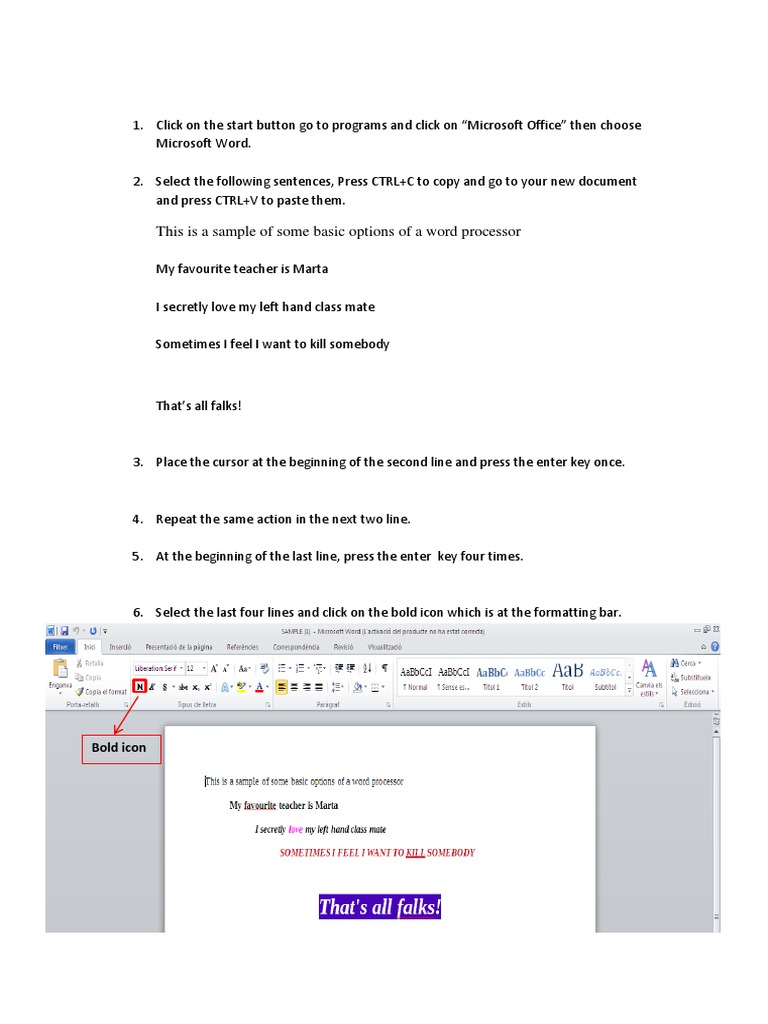 Basic Microsoft Word Formatting Guide | PDF