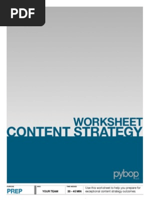 Content Strategy Worksheet