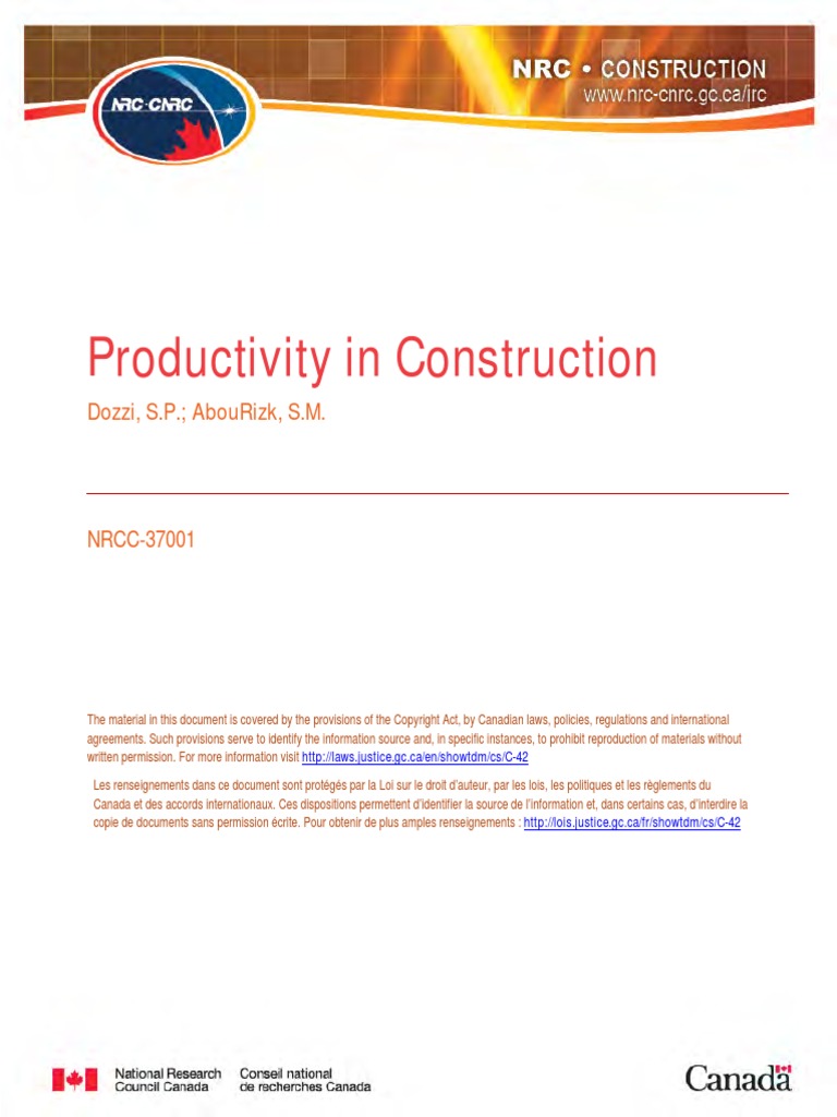 Productivity in Construction | PDF