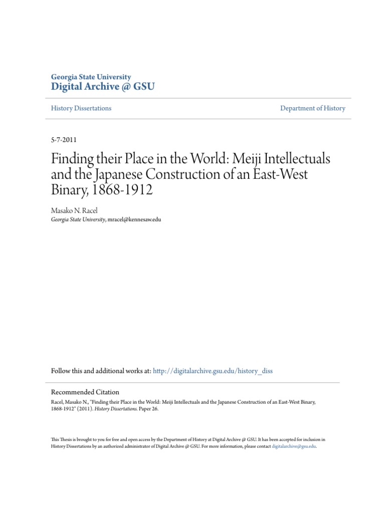 Finding Their Place In The World Meiji Intellectuals And The Jap Empire Of Japan Western World