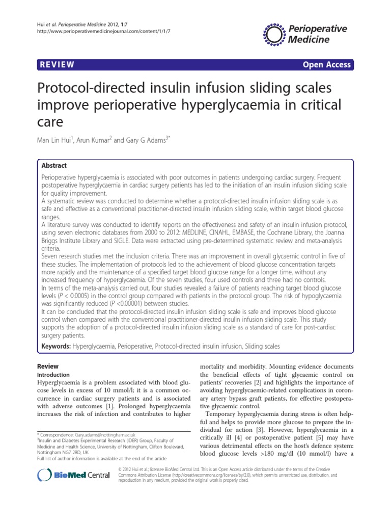Protocol-Directed Insulin Infusion Sliding Scales Uci 2012 | PDF ...