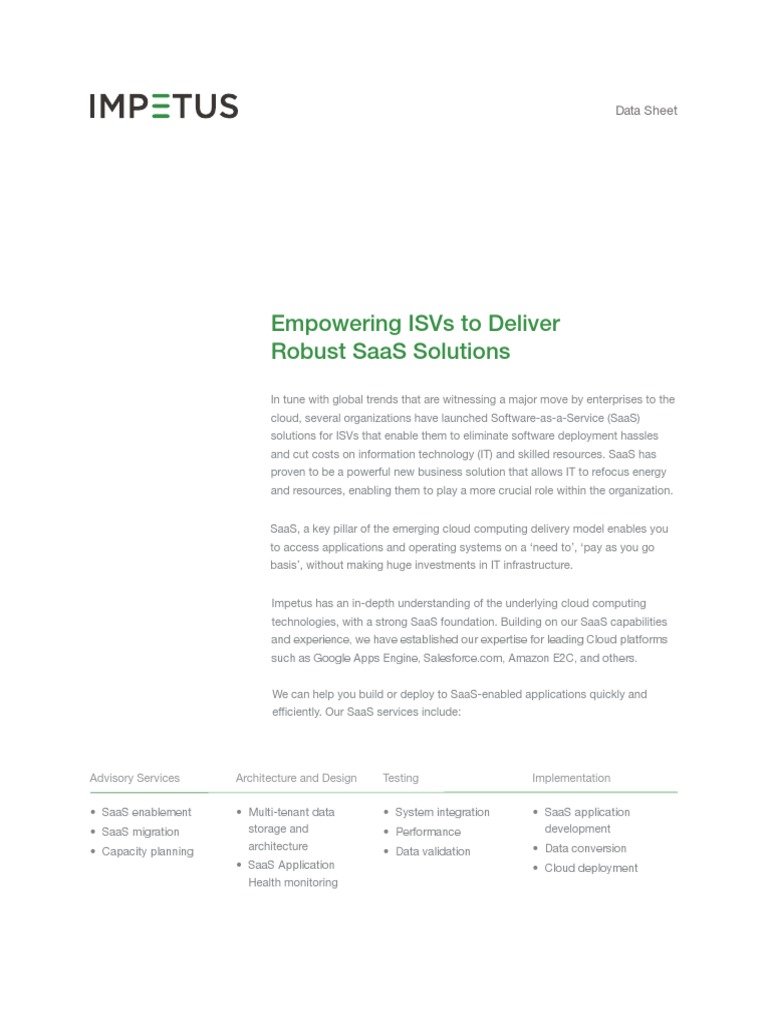 Saas Brochure | PDF | Software As A Service | Cloud Computing