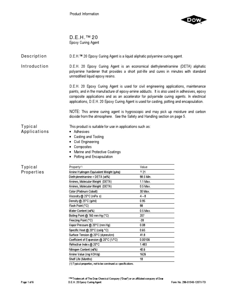 Property Value (1) Typical Properties, Not To Be Construed As