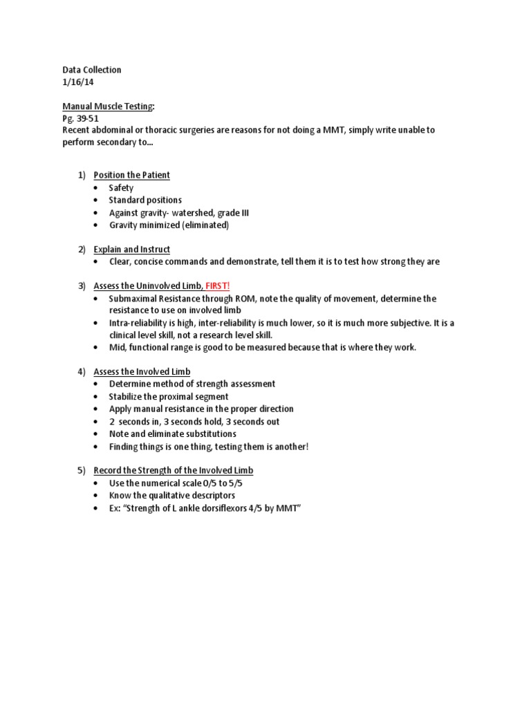 Manual Muscle Testing Guide | PDF